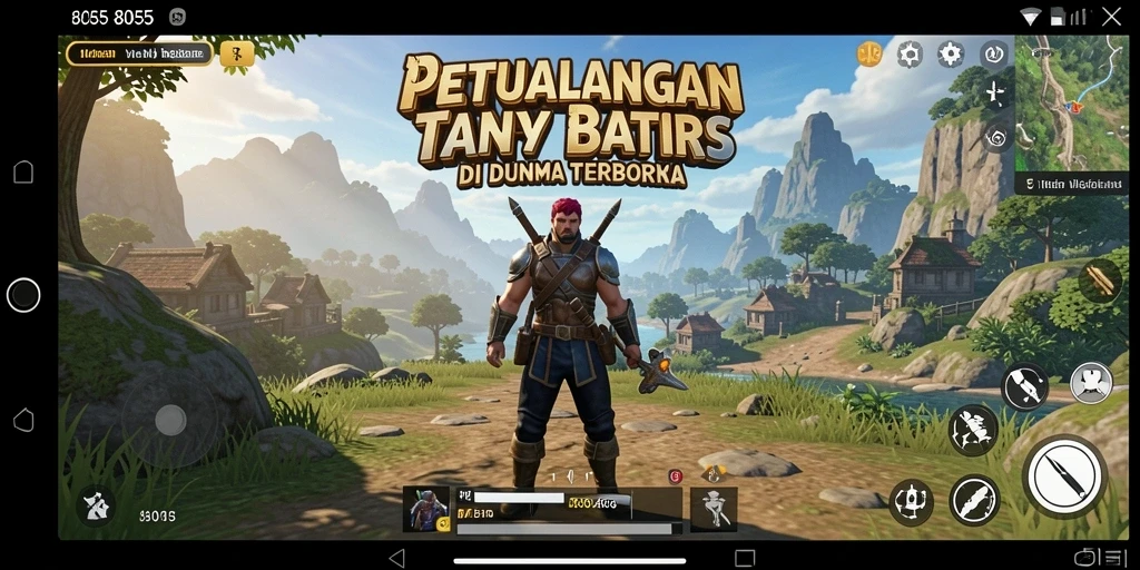 Screenshot permainan <strong>8055</strong> yang menampilkan keindahan dunia terbuka.