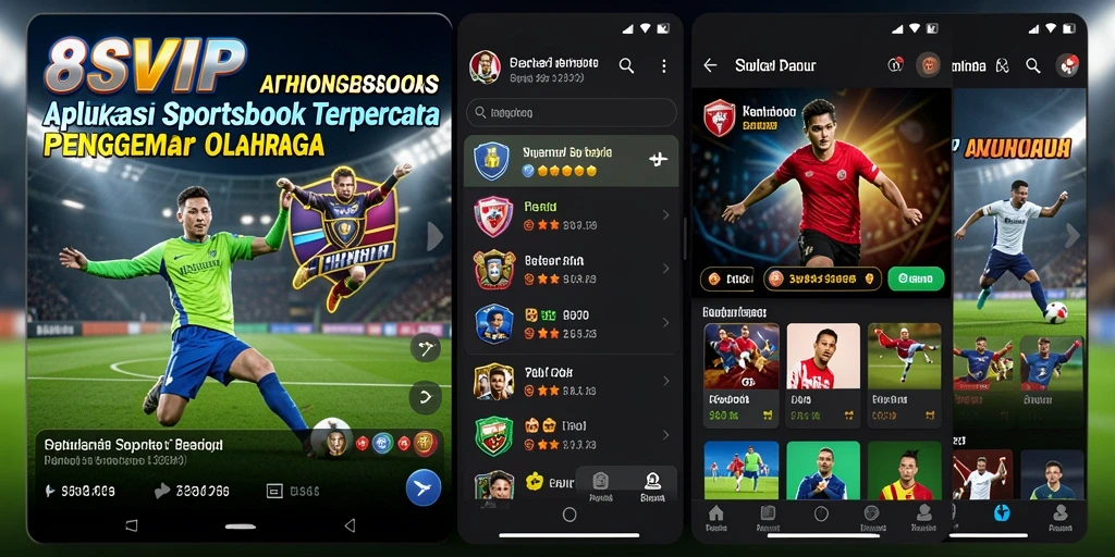 Tangkapan layar utama aplikasi 8SVIP menunjukkan antarmuka taruhan yang interaktif.
