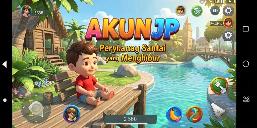 Screenshot AKUNJP menampilkan gameplay santai yang menghibur.
