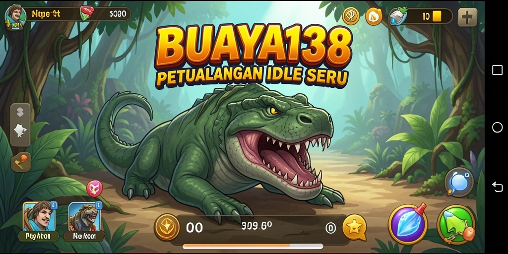 Tampilan gameplay seru dari BUAYA138 dengan aksi Idle yang dinamis.