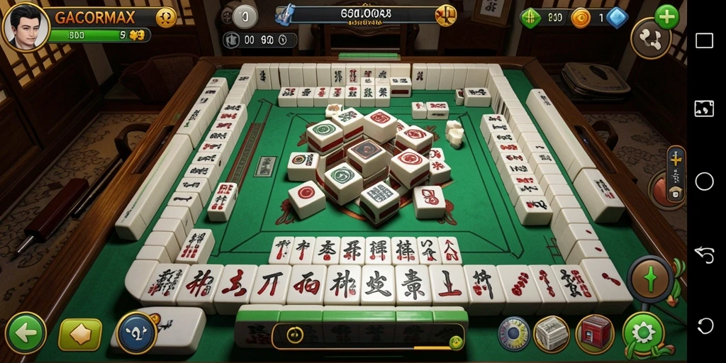 Tampilan gameplay GACORMAX yang menarik dalam permainan Mahjong.