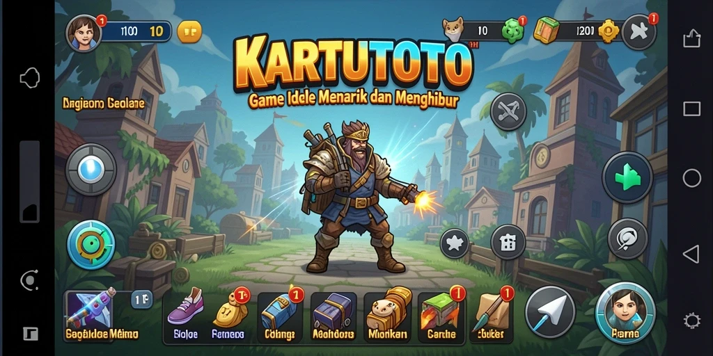 Screenshot KARTUTOTO menampilkan gameplay Idle yang santai dan interaktif.
