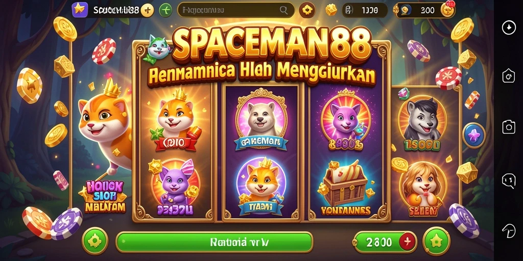 Screenshot gameplay SPACEMAN88 dengan tampilan gulungan Slot yang menarik.