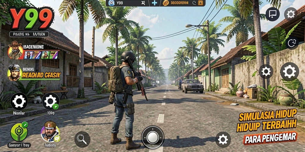 Screenshot Y89 menampilkan gameplay yang dinamis dan interaktif dalam dunia simulasi kehidupan.