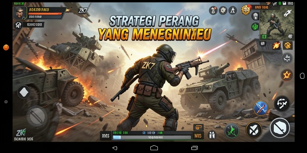 Tampilan gameplay menegangkan dari ZK7 yang penuh strategi.